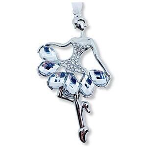 Crystal Ballerina Ornament for Christmas Tree or Hanging Décor, 4.5"